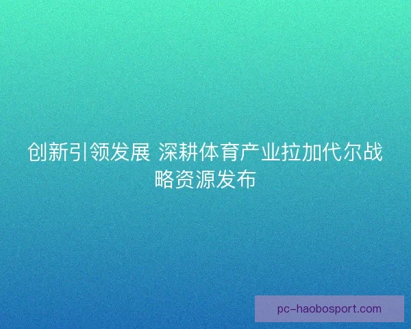 创新引领发展 深耕体育产业拉加代尔战略资源发布